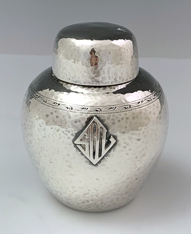 Schofield Baltimore sterling hand hammered tea caddy